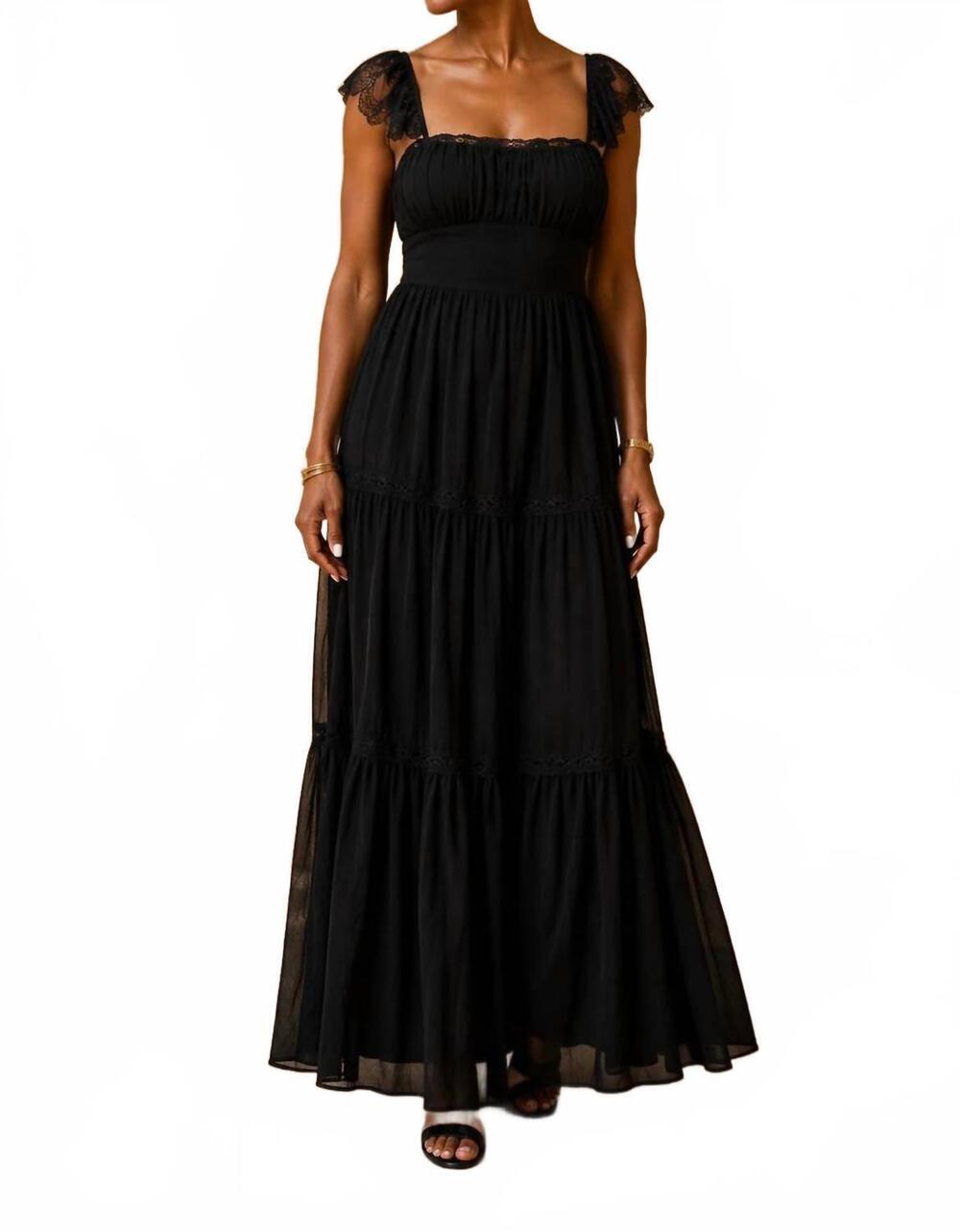 NEW FLYING TOMATO the midnight reverie dress in black